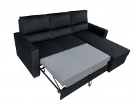 Rohová sedačka s rozkladom a úložným priestorom Morant L/P - čierna