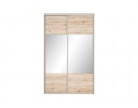 Šatníková skriňa s posuvnými dverami a zrkadlom Nadir 150 - dub san remo svetlý