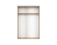 Šatníková skriňa s posuvnými dverami a zrkadlom Nadir 160 - dub san remo svetlý / biela