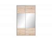 Šatníková skriňa s posuvnými dverami a zrkadlom Nadir 180 - dub san remo svetlý