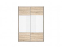 Šatníková skriňa s posuvnými dverami Nadir 180 - dub sonoma / biely lesk