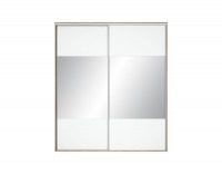 Šatníková skriňa s posuvnými dverami a zrkadlom Nadir 220 - dub san remo svetlý / biela