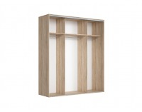 Šatníková skriňa s posuvnými dverami a zrkadlom Nadir 210 - dub san remo svetlý