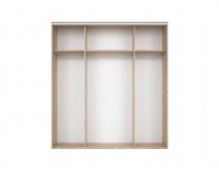 Šatníková skriňa s posuvnými dverami a zrkadlom Nadir 220 - dub san remo svetlý / biela