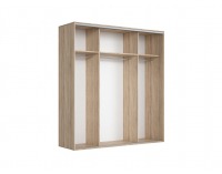 Šatníková skriňa s posuvnými dverami a zrkadlom Nadir 220 - dub san remo svetlý / biela