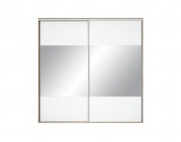 Šatníková skriňa s posuvnými dverami a zrkadlom Nadir 230 - dub sonoma / biela