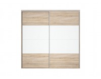 Šatníková skriňa s posuvnými dverami Nadir 240 - dub sonoma / biely lesk