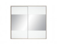 Šatníková skriňa s posuvnými dverami a zrkadlom Nadir 260 - dub san remo svetlý / biela