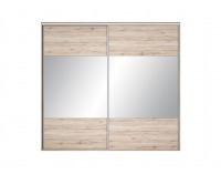 Šatníková skriňa s posuvnými dverami a zrkadlom Nadir 260 - dub san remo svetlý