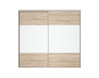 Šatníková skriňa s posuvnými dverami Nadir 250 - dub sonoma / biely lesk