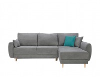 Rohová sedačka s rozkladom a úložným priestorom Oslo Lux L/P - sivá / tyrkysová