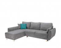 Rohová sedačka s rozkladom a úložným priestorom Oslo Lux L/P - sivá / tyrkysová