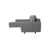 Rohová sedačka s rozkladom a úložným priestorom Oslo Lux L/P - sivá / tyrkysová