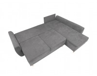 Rohová sedačka s rozkladom a úložným priestorom Oslo Lux L/P - sivá / tyrkysová