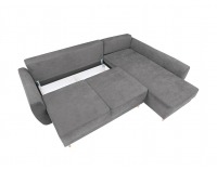 Rohová sedačka s rozkladom a úložným priestorom Oslo Lux L/P - sivá / tyrkysová