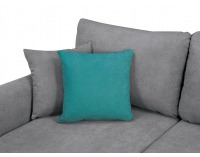 Rohová sedačka s rozkladom a úložným priestorom Oslo Lux L/P - sivá / tyrkysová