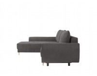 Rohová sedačka s rozkladom a úložným priestorom Oslo Lux L/P - tmavosivá / žltá