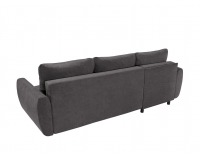 Rohová sedačka s rozkladom a úložným priestorom Oslo Lux L/P - tmavosivá / žltá