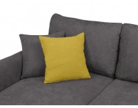 Rohová sedačka s rozkladom a úložným priestorom Oslo Lux L/P - tmavosivá / žltá
