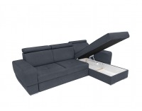 Rohová sedačka s rozkladom a úložným priestorom Paola II L/P - tmavomodrá