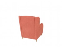 Kreslo (ušiak) Pasos - koralová / drevo (TX002)