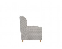 Kreslo (ušiak) Pasos - sivý vzor / drevo (TX002)