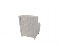 Kreslo (ušiak) Pasos - sivý vzor / drevo (TX002)