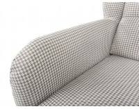 Kreslo (ušiak) Pasos - sivý vzor / drevo (TX002)