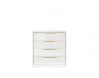 Komoda Pori KOM4S1E - biely lesk / dub poľský
