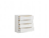 Komoda Pori KOM4S1E - biely lesk / dub poľský