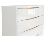 Komoda Pori KOM4S1E - biely lesk / dub poľský