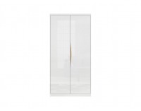 Šatníková skriňa Pori SZF2D - biely lesk / dub poľský