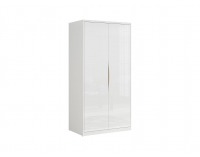 Šatníková skriňa Pori SZF2D - biely lesk / dub poľský