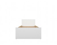 Posteľový rám Princeton LOZ/90 - biely lesk / dub poľský