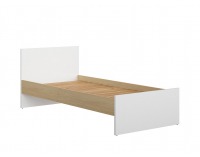 Posteľový rám Princeton LOZ/90 - biely lesk / dub poľský