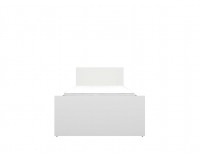 Posteľový rám Princeton LOZ/90 - biely lesk / dub poľský