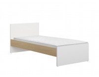 Jednolôžková posteľ Princeton LOZ/90 - biely lesk / dub poľský