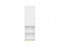 Regál Princeton REG1D/55 - biely lesk / dub poľský / fuksia