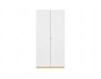 Šatníková skriňa Princeton SZF2D - biely lesk / dub poľský / fuksia