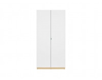 Šatníková skriňa Princeton SZF2D - biely lesk / dub poľský / zelená