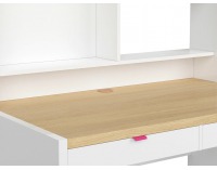 Zásuvka k písaciemu stolu (2 ks) Princeton SZU/BIU - biely lesk / fuksia