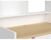 Zásuvka k písaciemu stolu (2 ks) Princeton SZU/BIU - biely lesk / fuksia