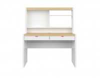 Zásuvka k písaciemu stolu (2 ks) Princeton SZU/BIU - biely lesk / fuksia