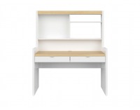 Zásuvka k písaciemu stolu (2 ks) Princeton SZU/BIU - biely lesk / sivá