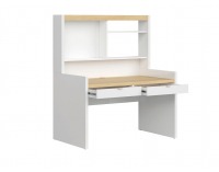 Zásuvka k písaciemu stolu (2 ks) Princeton SZU/BIU - biely lesk / sivá