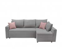 Rohová sedačka s rozkladom Przemek IV Lux L/P - sivá / ružová