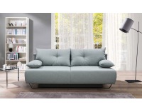 Pohovka s rozkladom a úložným priestorom Punkt - modrosivá / chróm