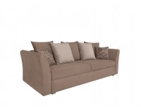 Pohovka s rozkladom a úložným priestorom Ronda Lux - hnedá / béžová / vzor / drevo (TX002)