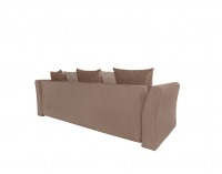 Pohovka s rozkladom a úložným priestorom Ronda Lux - hnedá / béžová / vzor / drevo (TX002)