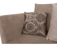 Pohovka s rozkladom a úložným priestorom Ronda Lux - hnedá / béžová / vzor / drevo (TX002)